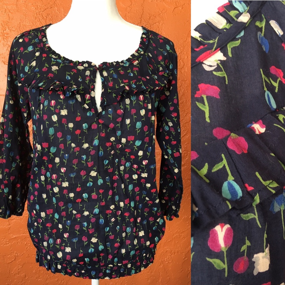 MNG for Mango Tupil Print 3/4 Sleeve Shirt